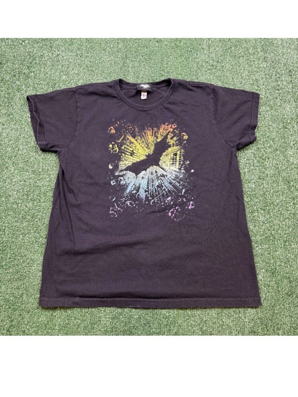 The Dark Knight Rises Batman Graphic T Shirt Women's Size M Black Baby Doll Tee
